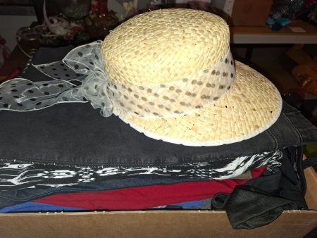Sommerhut aus Stroh mit Schleife, Gr. 58, Vintage-Look