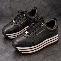 TOMMY HILFIGER Sneakers Plateforme Baskets Noires T.36
