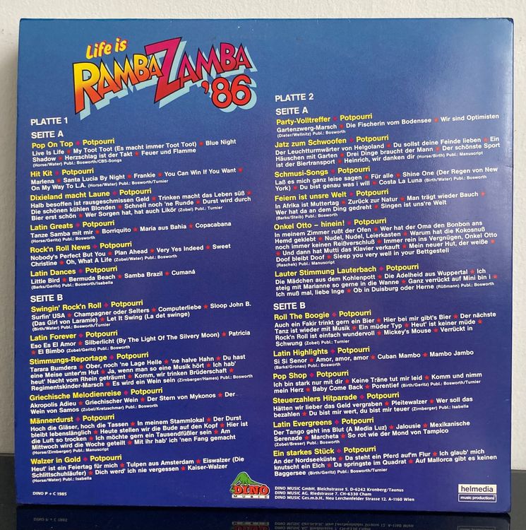 Rudi Ramba & Seine Party-Tiger - Life Is Ramba Zamba '86 LP (Neu ...