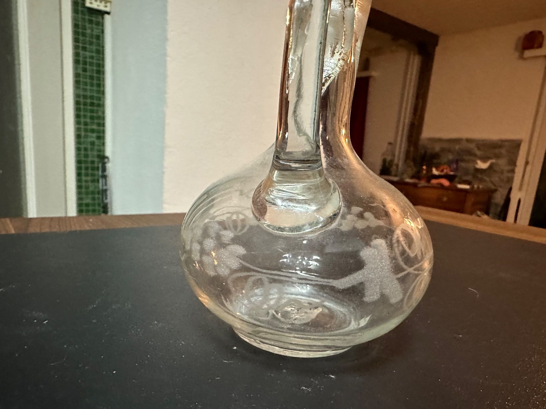 Caraffe: Flühli? Glas-Karaffe mit gerutschtem Decor – Usato da Frauenfeld venduto da aluma14 3