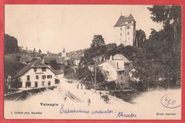 Valangin - Kutsche bei Café au Pont - 1899