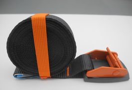 75 x Spanngurt/Umreifungsgurt mit Gummi 250 Kg x 4 M, black