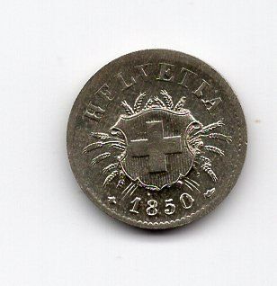 Alle Münzen: (1588) CH, 5 Rappen 1850 BB, Super, stgl – Gebraucht aus Rüthi (Rheintal) von erdnuessli1 1
