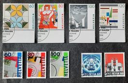 Ob-9 Timbres Helvetia oblitérés 1er jour 1993. Divers thèmes