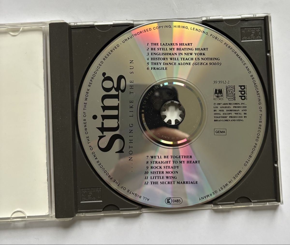 CD: Sting - Nothing Like The Sun - CD NM/VG+ – Usato da Neuchâtel venduto da Deivid2 2