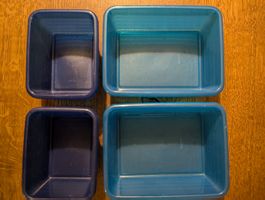 4 Aufbewahrungsboxen blau günstig abzugeben