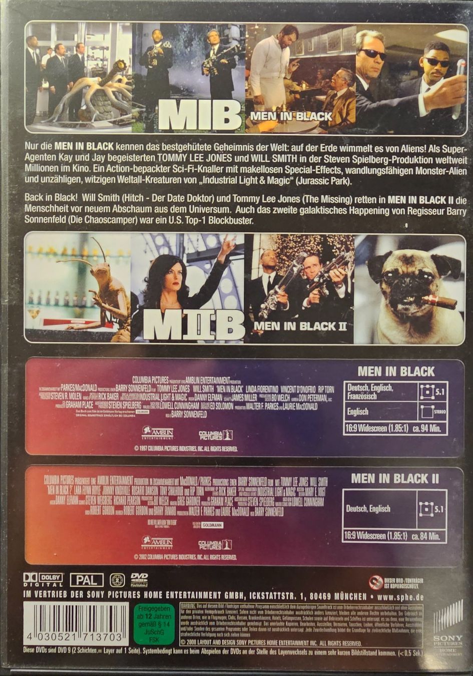 Tutti i DVDs: Men in Black / Men in Black II – Usato da Wahlen b. Laufen venduto da Cg10 1
