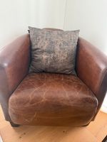 Gemütlicher Ledersessel im Vintage-Look, braun