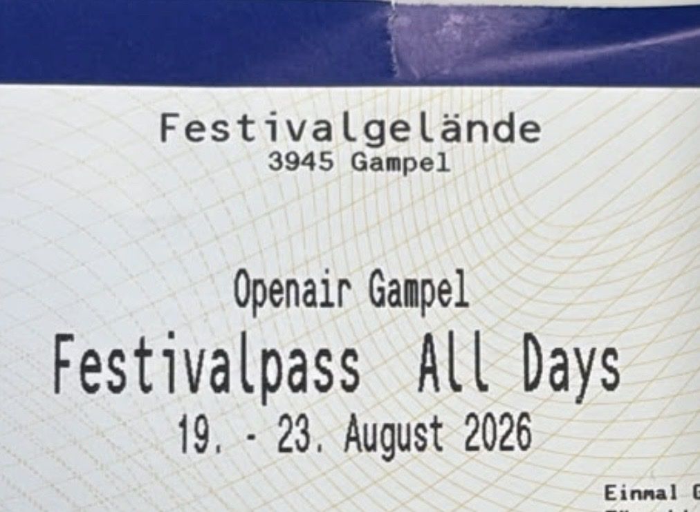 Tickets: 2 x 4-Tagespass Openair Gampel – Neu und originalverpackt aus Madetswil von Sydney0 1