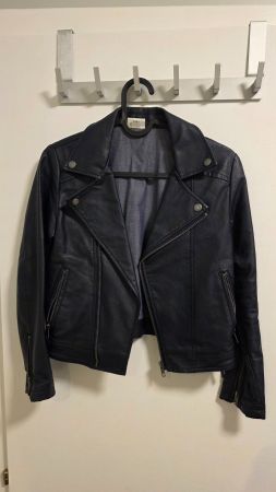 Veste biker fille en similicuir noir – taille 140
