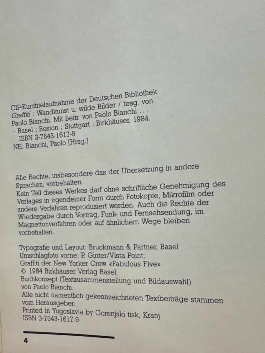 Libri: Graffiti-Buch "Wilde Bilder" Kunst der 80er - Selten! – Usato da Kestenholz venduto da smsale23 2