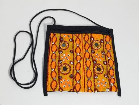 Sac à bandoulière avec fermeture éclair orange 19 x 19 cm