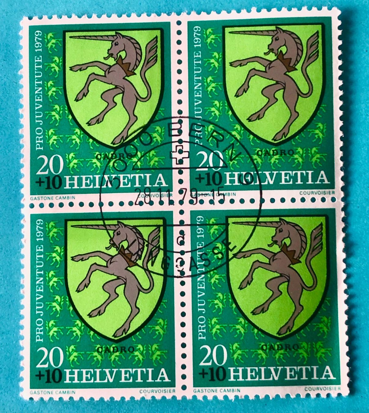 Tutti i francobolli: Viererblock Nr.J269 Stempelt Bern 1979 – Usato da Aarau venduto da Billa007