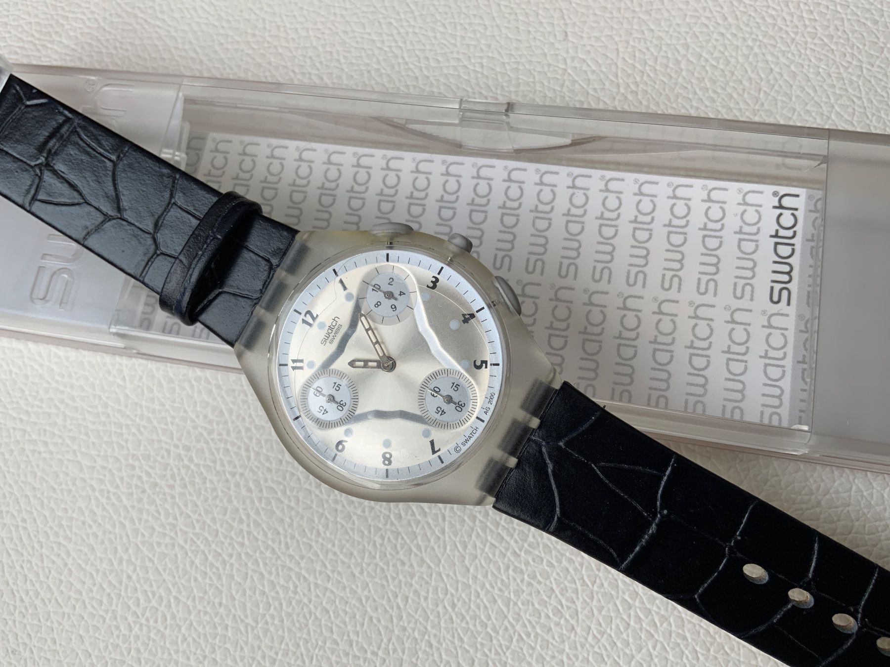 Swatch Orologi: Swatch Skin Chrono FLATZONE BLUE - ungetragen – Nuovo e nell'imballaggio originale da Wettswil venduto da rotonda 4