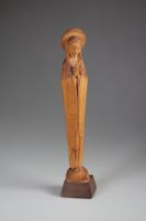 Religiöse Holzskulptur Madonna betend