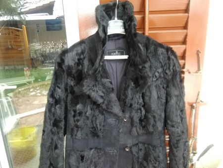 Damen-Pelzmantel mit Wildleder, Gr.40/42