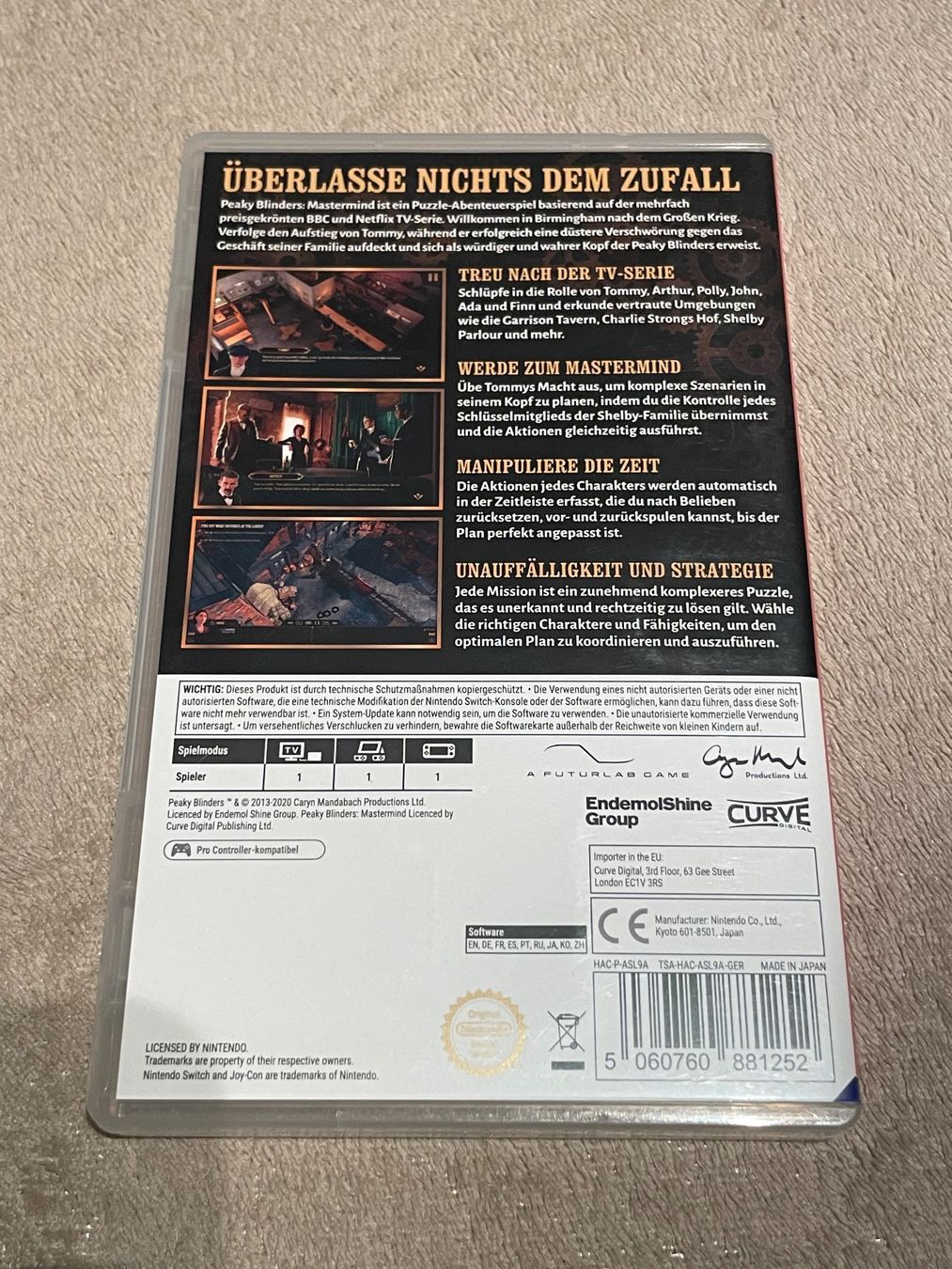 Nintendo Giochi: Nintendo Switch Spiel - Peaky Blinders: Mastermind – Usato da Niederwangen BE venduto da m_s13 2