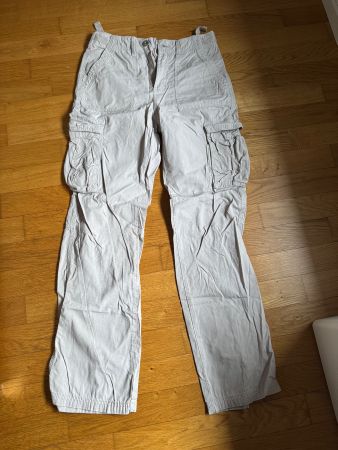 Bershka Cargo Hose straight beige, Grösse 36