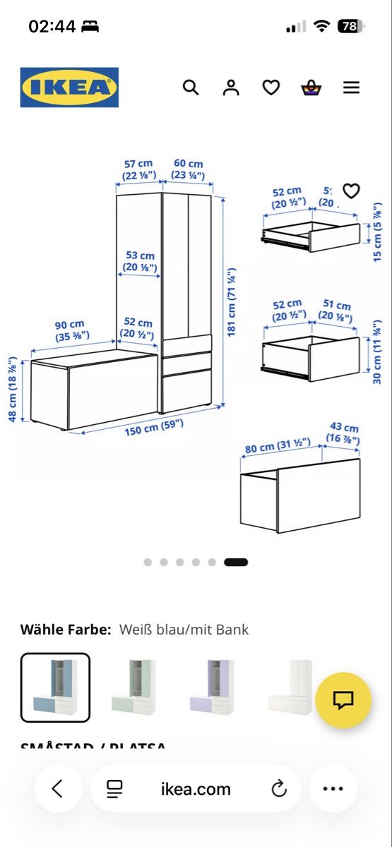 Armadi: 6 TEILE/ITEMS - BUNDLE/COMBO IKEA SMÅSTAD – Usato da Brugg AG venduto da Kavides 1