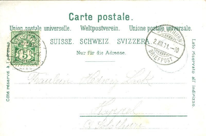 Ansichtskarten: Solothurn - Gruss aus ... Litho + 1901 – Gebraucht aus Emmenbrücke von teestube 1