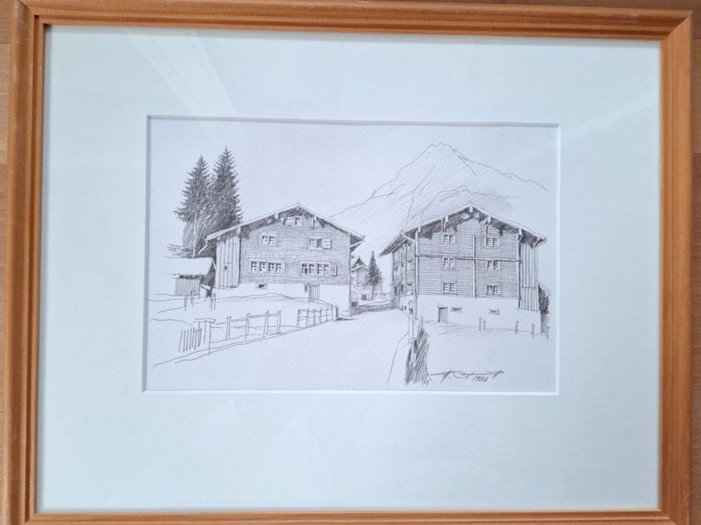 zeichnung-hansruedi-streiff-elm-im-glarnerland-1986-gebraucht-in