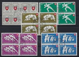 Pro Patria Viererblocks 1950 gestempelt ET.     14686