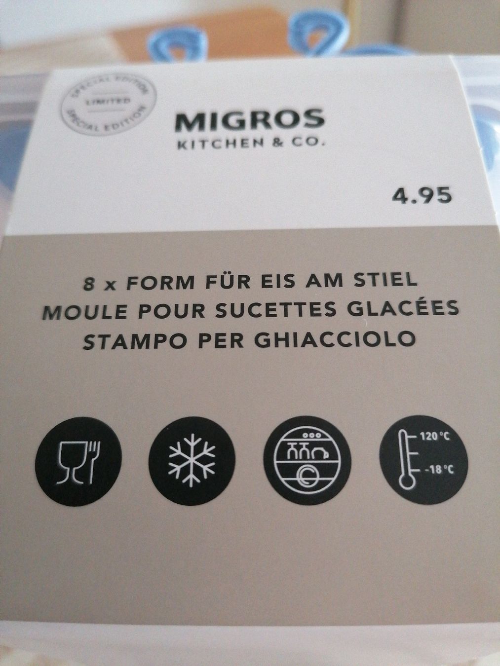Migros Elettrodomestici da cucina: Migros Kitchen Eisformen, 8 Stk, Special Edition, Neu – Nuovo e nell'imballaggio originale da Kaltbrunn venduto da Pitschifan 1
