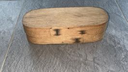 Holzschachtel oval antike Sammlerstück Dekoration 2 teilig