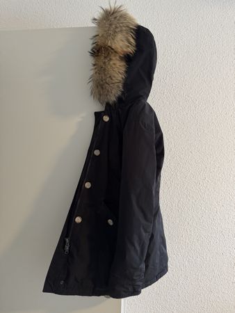 Woolrich Parka mit Echtpelz Kragen Schwarz Grösse S
