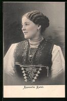 Junge Dame in Tracht, Appenzeller Maitel