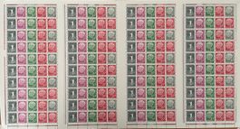 Theodor Heuss 1958/60, 7 komplette Markenheftchenbögen MHB5