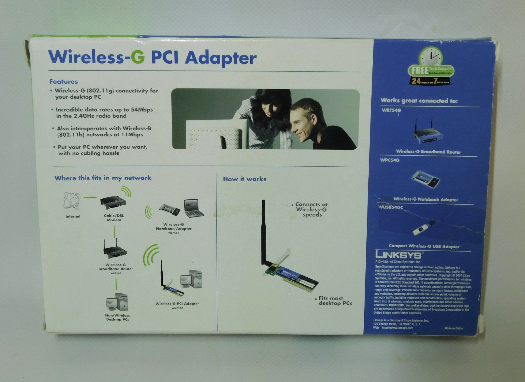 Cisco Lecteurs & Adaptateurs: Cisco-Linksys WMP54G Wireless-G PCI Adapter – Neuf (Voir description) à Emmenbrücke par Ulisse-22 1