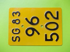 Mofanummer / Töfflinummer SG 83 (St. Gallen 96 502)