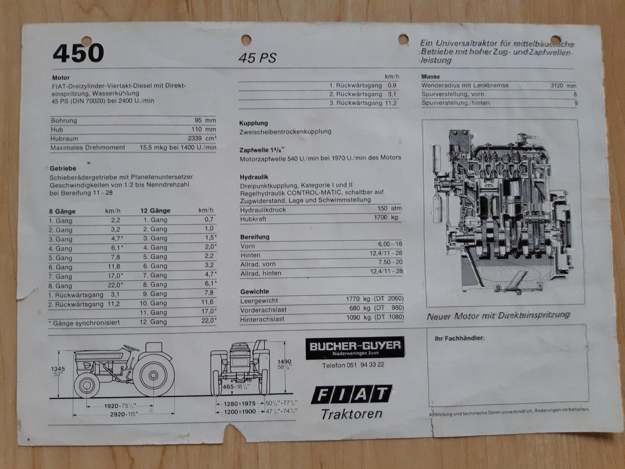 Traktoren: Fiat 450 Traktor Prospekt – Gebraucht aus Dürnten von Bachtel84 1