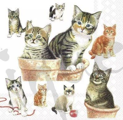 Tovaglioli: Serviette cute kittens (1663) 2Stk. – Nuovo (secondo la descrizione) da Schlatt TG venduto da kreativ-atelier