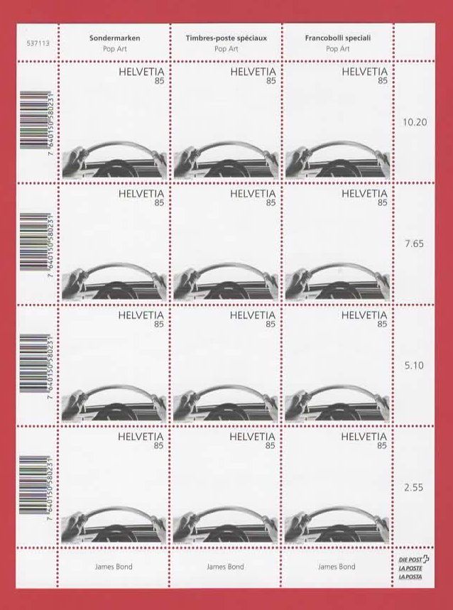 Tous les timbres: Bogen 2012 : POP ART - JAMES BOND**   (D – Neuf (Voir description) à Ruggell par Masescha