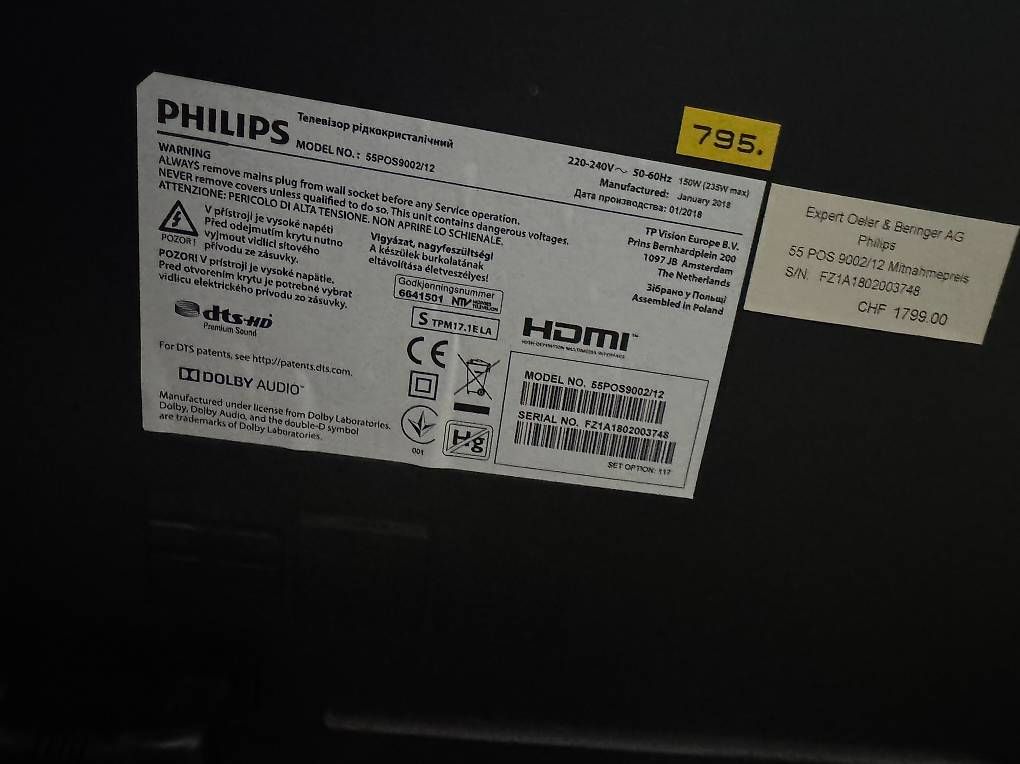 Fernseher: Philips OLED 55" 4K Ambilight TV – Gebraucht aus Bottighofen von phi_bv5t 3