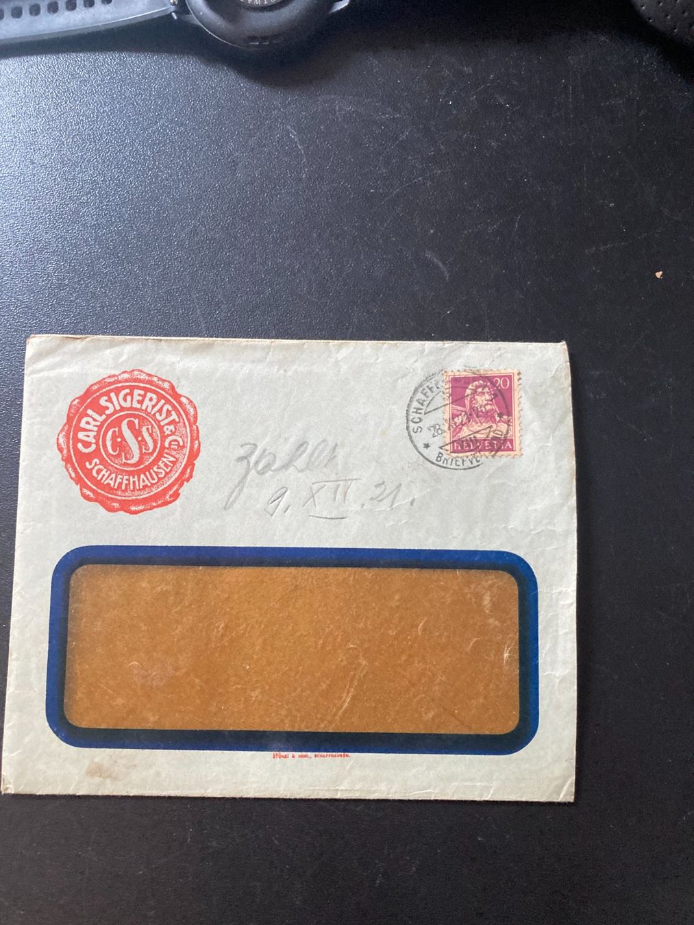 Cartoline postali: Carl Sigerist & Co, Schaffhausen – Usato da Filzbach venduto da Sugi7 2