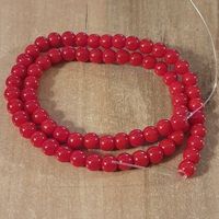 1 Strang natürliche rote Korallenstein perlen 6 mm