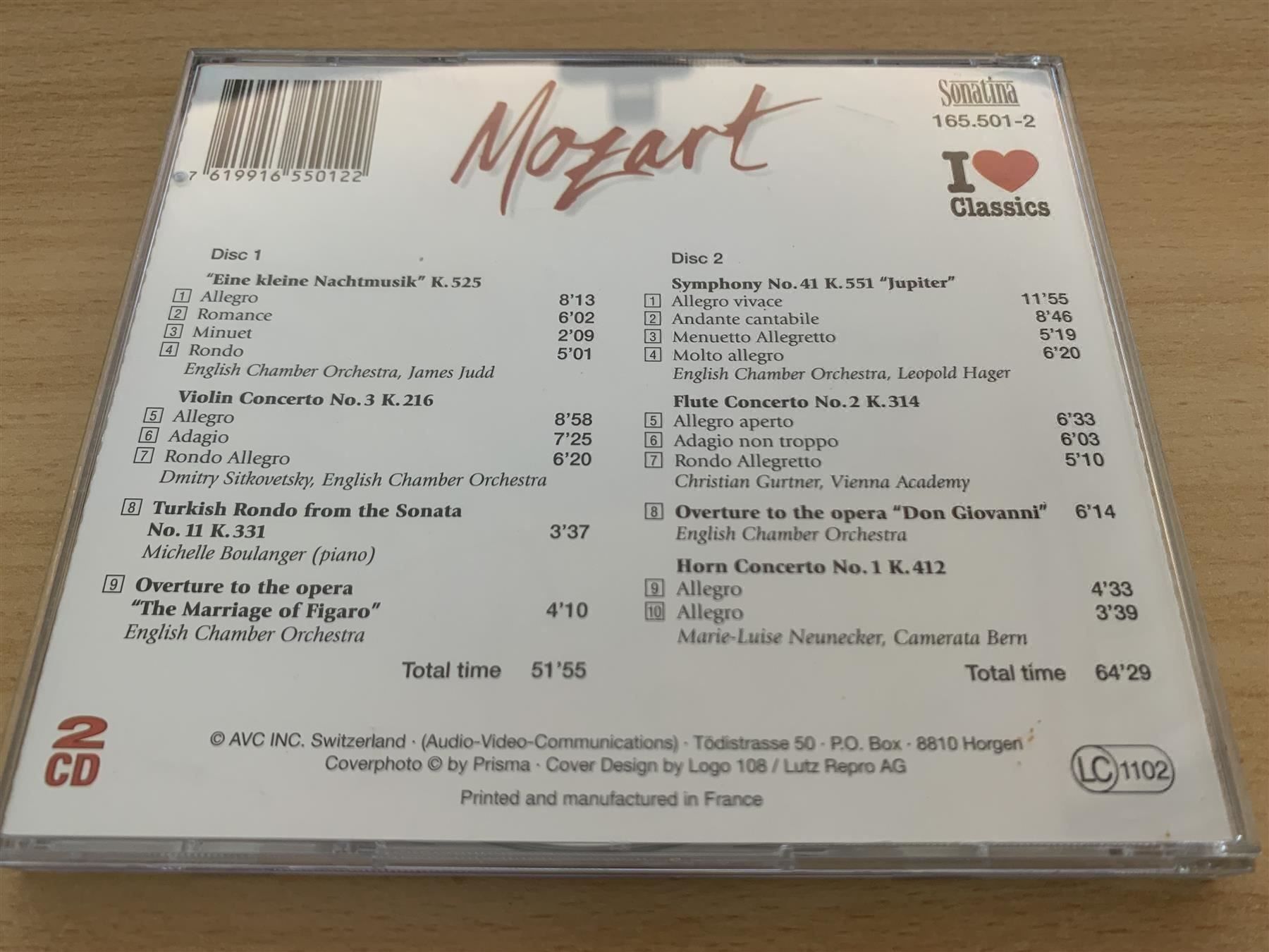 CD: Mozart - I Love Classics - 2 CD – Usato da Rikon im Tösstal venduto da Alpenmutz 1