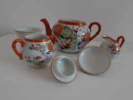 Japanisches Teeservice handgemalt, hauchdünnes Porzellan
