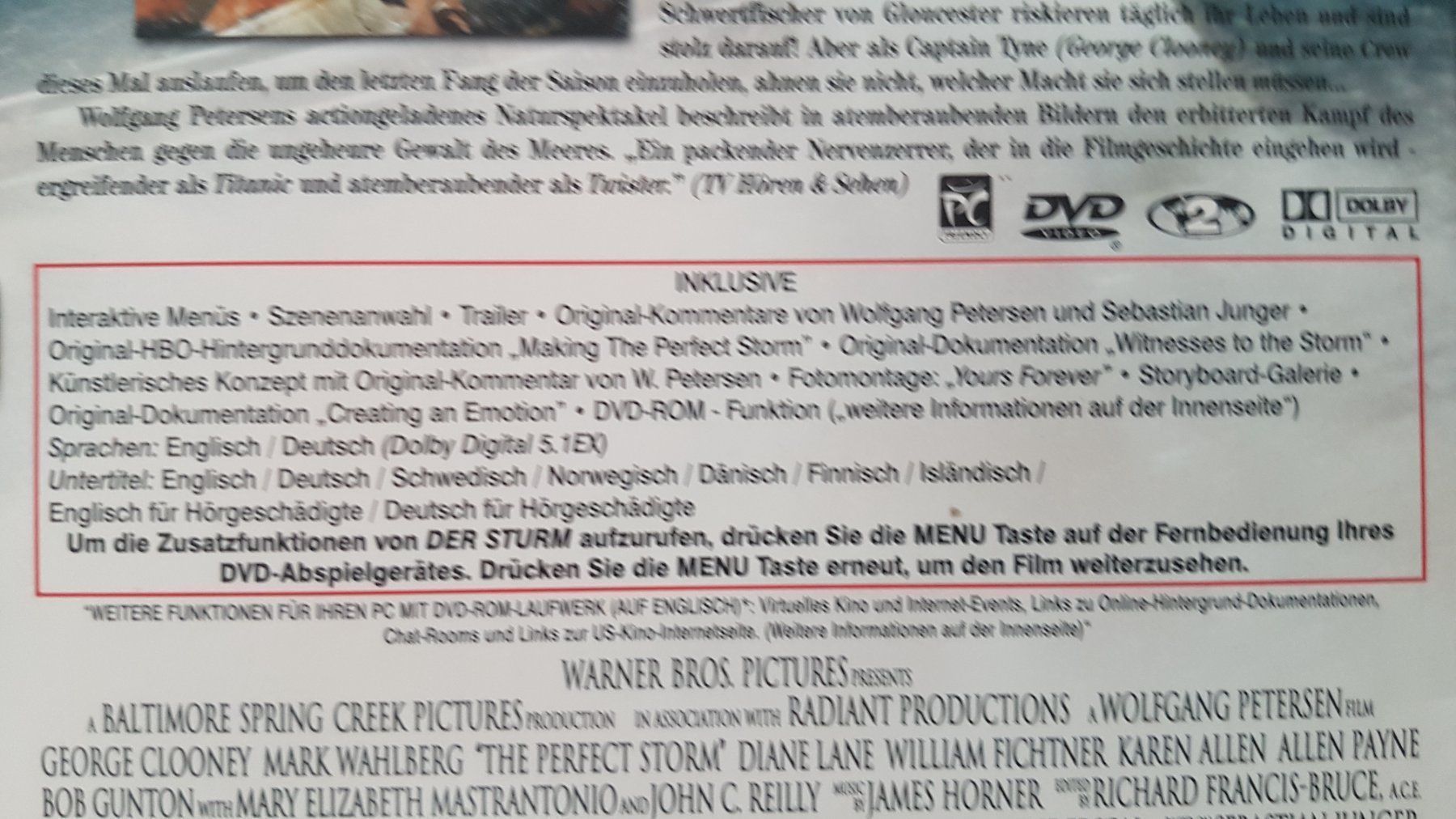 Tous les DVDs: DVD Der Sturm / George Clooney – D'occasion à Oetwil am See par fineli2 1