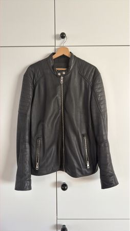 Herren Lederjacke schwarz Biker Style neuwertig