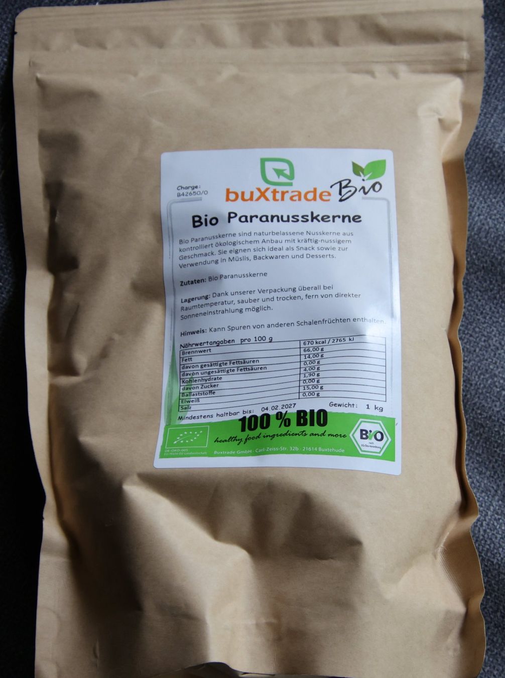 Cibi & Specialità: 1 kg Bio Paranüsse – Nuovo e nell'imballaggio originale da Diegten venduto da dolphin04