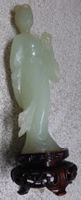 SEHR SCHÖNE JADE JADEIT SKULPTUR;--19 CM x 5 CM;-SOCKEL 3 CM