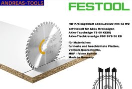 FESTOOL Sägeblatt 168 mm - Tauch.- TS 60 / CSC SYS 50 EB👍