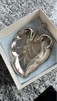 18 *13 cm Blattförmige Schale ggf Silber Bucherer Schachtel