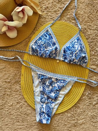 Damen Bikini Blau Weiss Gr. M – Gratis Versand + Modelle