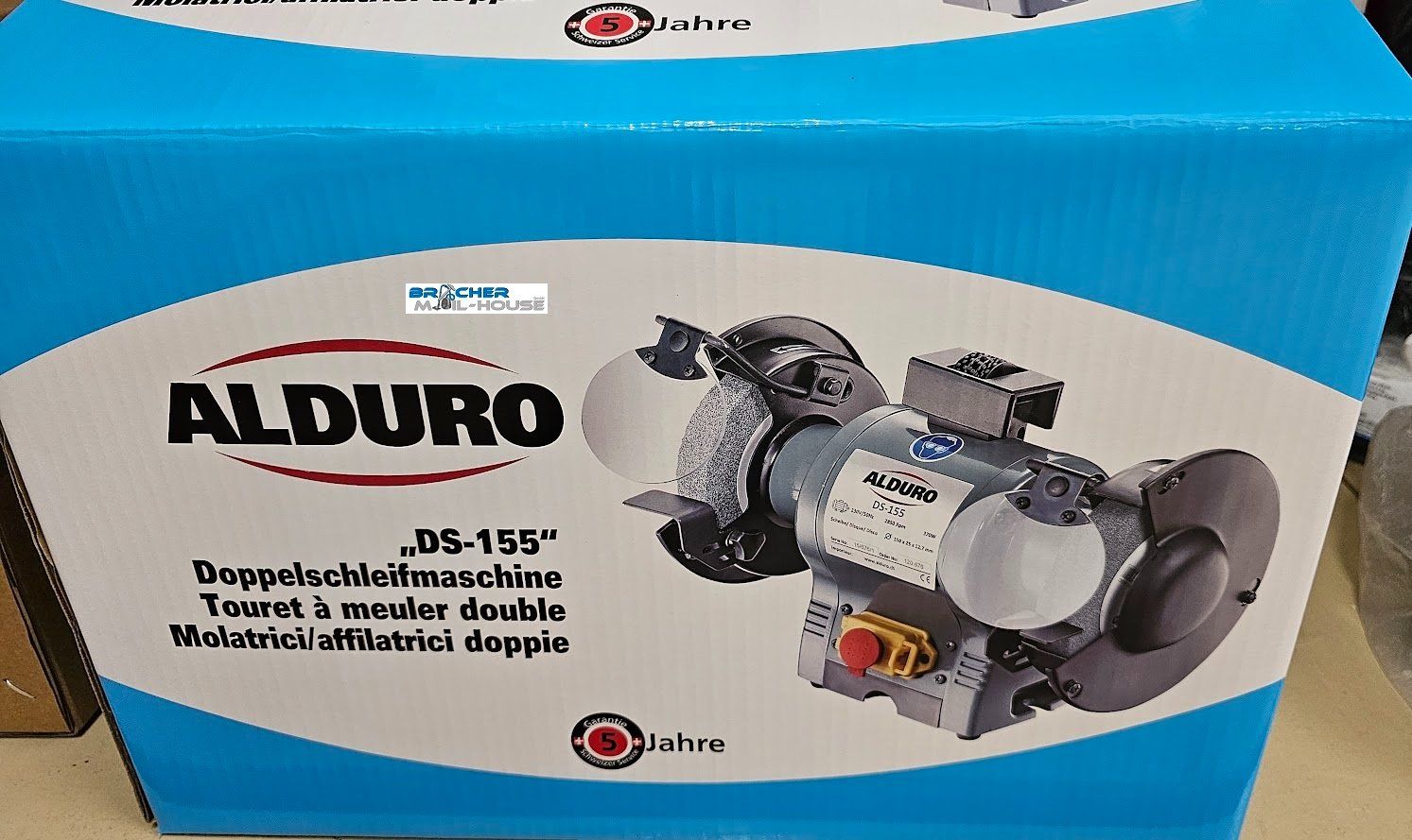 Alduro Smerigliatrici & Lucidatrici: Doppelschleifmaschine Alduro DS-155 – Nuovo e nell'imballaggio originale da Koppigen venduto da Bracher_Mail-House 1