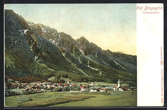 Ansichtskarten: Vicosoprano /Val Bregaglia, Ortsansicht  – Gebraucht aus Berlin von bartko-reher